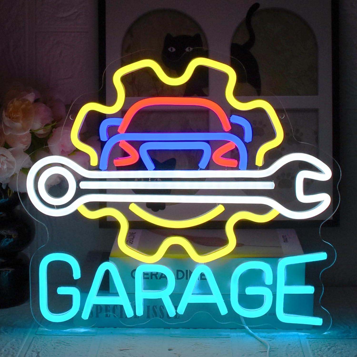 Auto Repair Shop Signs - Letrero de Neón para Garaje, Luces
