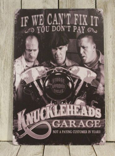 Auto Repair Shop Signs - Letrero Metálico de Garaje Knuckleheads, 3