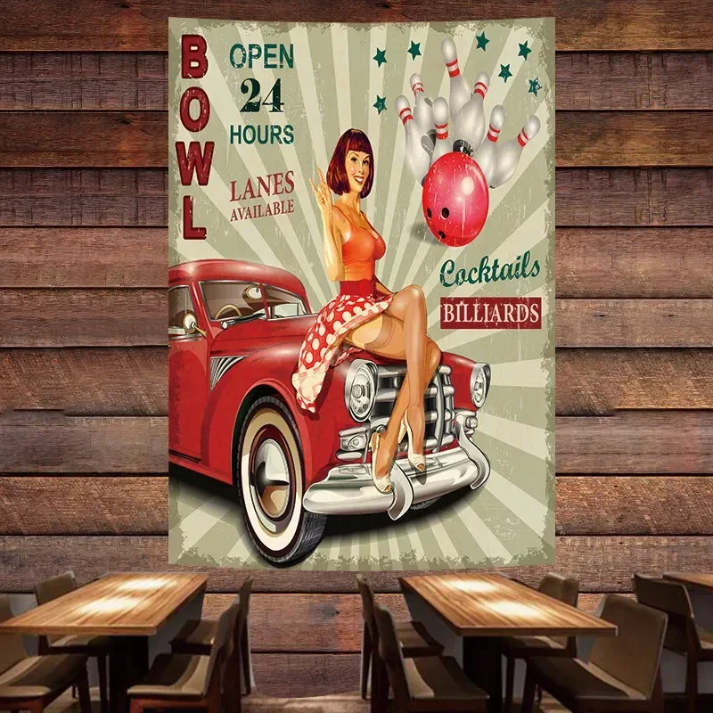 Auto Repair Shop Hours - Póster de coche Vintage con lazo