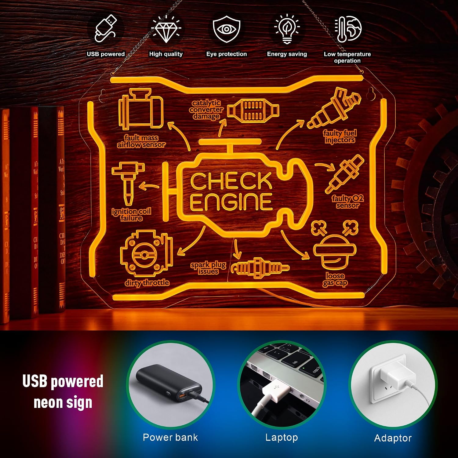 Letrero Luminoso LED USB con D - Auto Repair Shop Signs reseña y precio