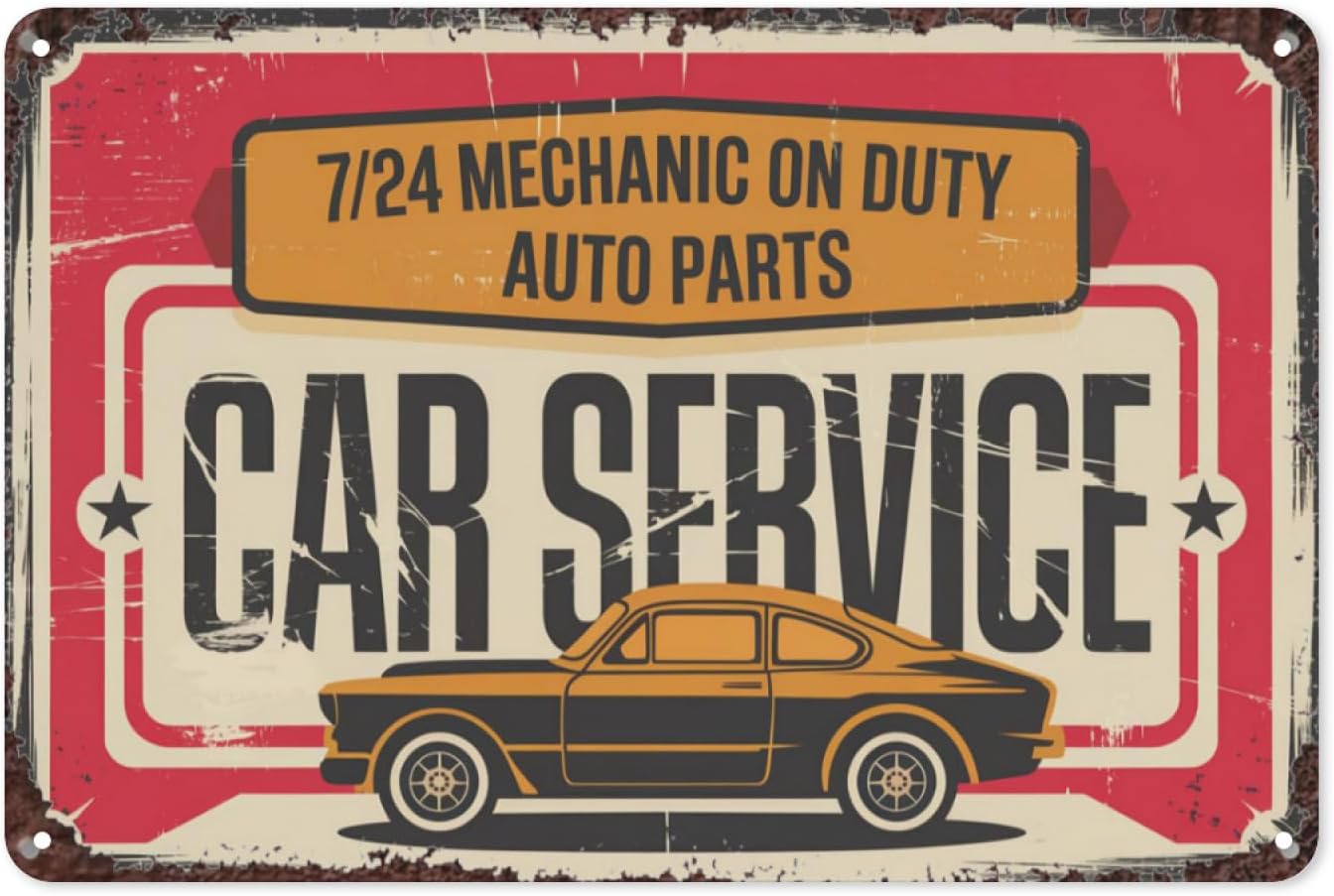 Letrero Metálico Retro de Serv - Auto Repair Shop Signs reseña y precio